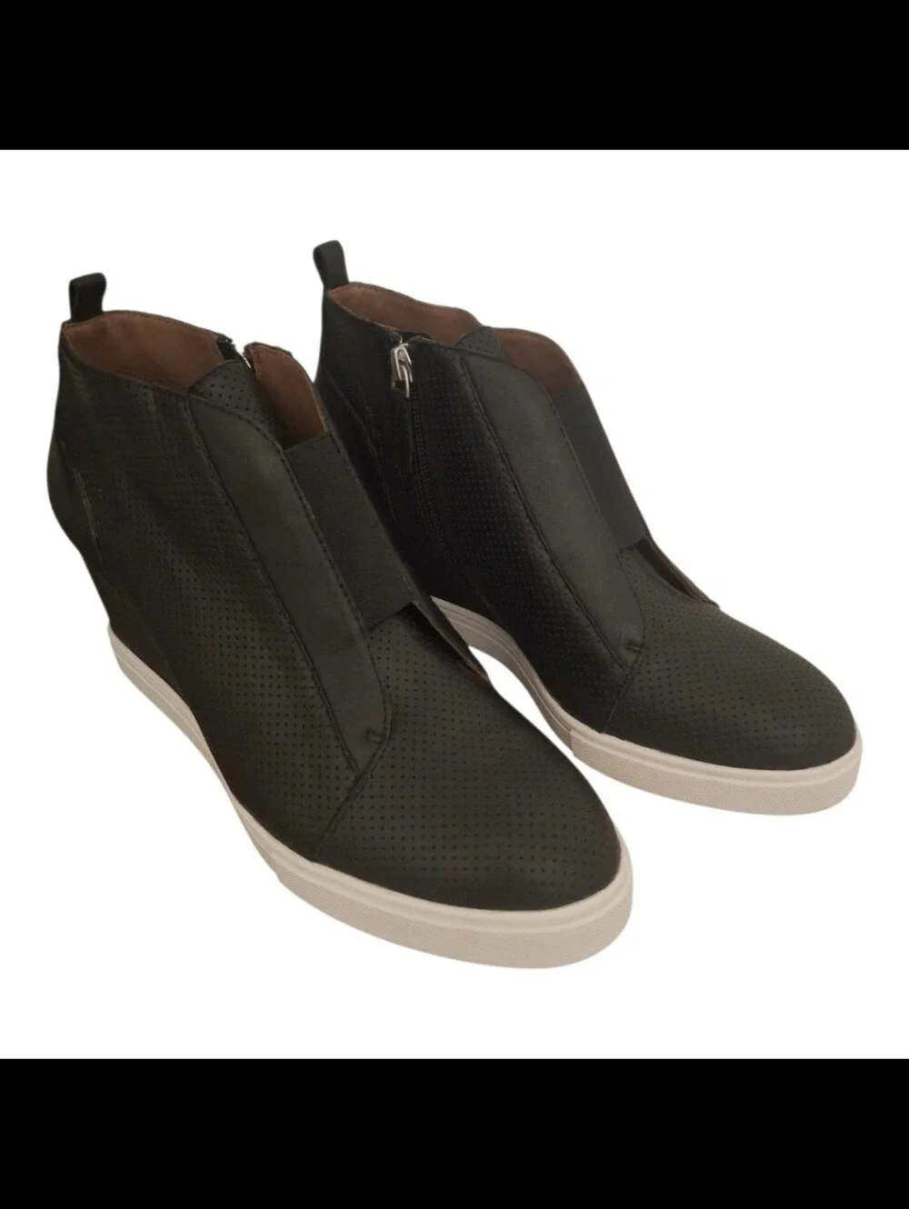 Linea Paolo Felicia Wedge Sneaker Black Platform Shoes Bootie Womens Size: 8.5M
